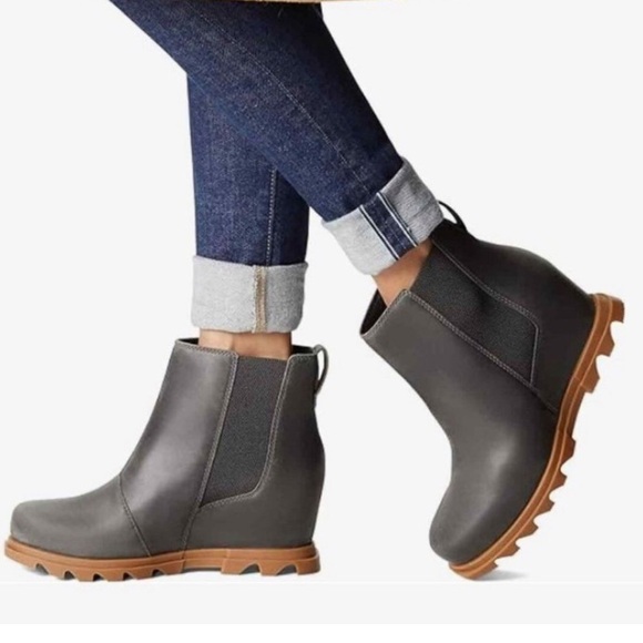 Sorel Joan of Arctic Wedge Boots Women Size 8 Gray Outdoor Grunge - Picture 1 of 11